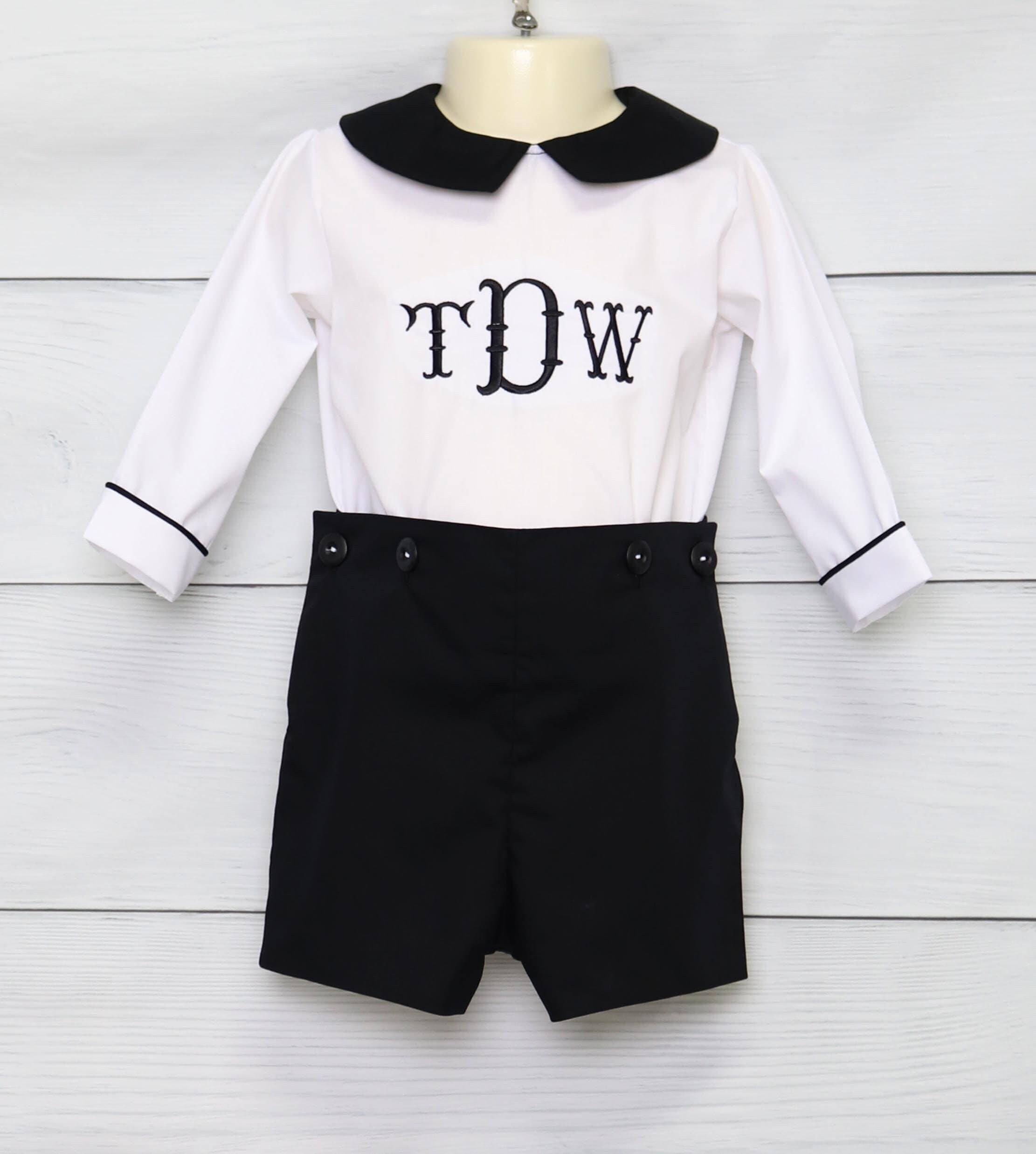 タブラ Toddler Ring Bearer Outfit Black and White, Baby Boy Wedding