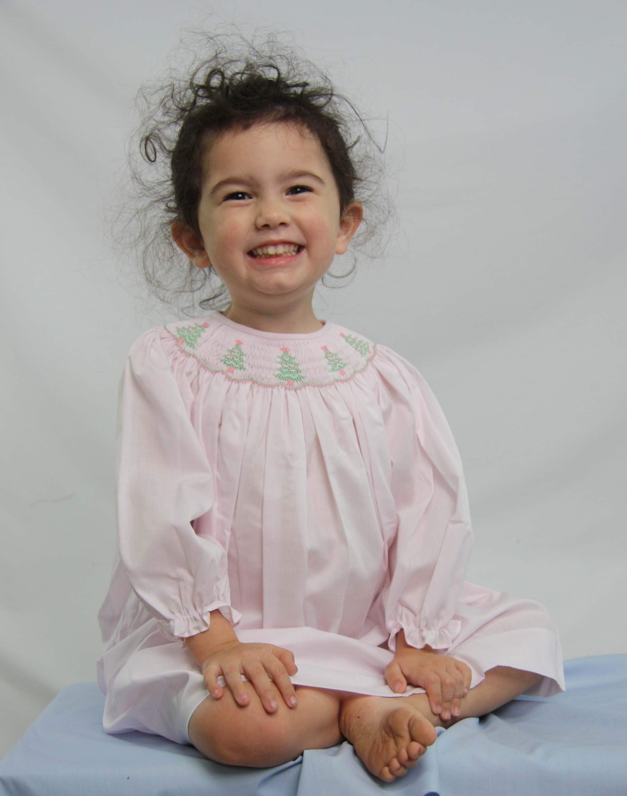 baby girl smocked christmas dress