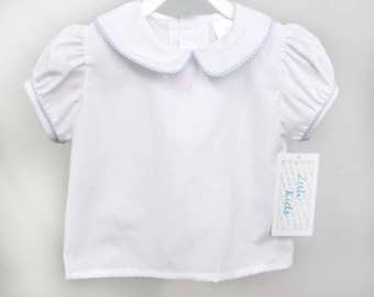 Blusas blancas para ni as ropa de ni a blusa para beb s blusa blanca para ni as peque as camisa blanca para ni as camisa con cuello Peter Pan