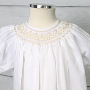 White Smocked Dress, White Smock Dress,, Baptism Dress for Baby Girl, Toddler Girl Baptism, Toddler Baptism Outfit, Zuli Kids, 415415 AA009