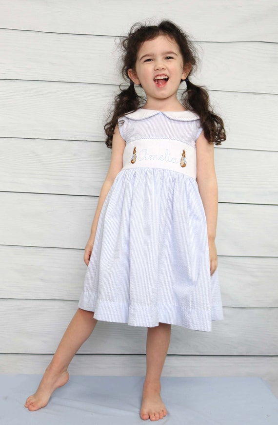 Bunny Rabbit Dress, Easter Dresses for Girls, Toddler Girl Easter Dress, Easter Dresses, Peter Pan Collar Smocked Toddler, Zuli Kids 293889 Il_570xn