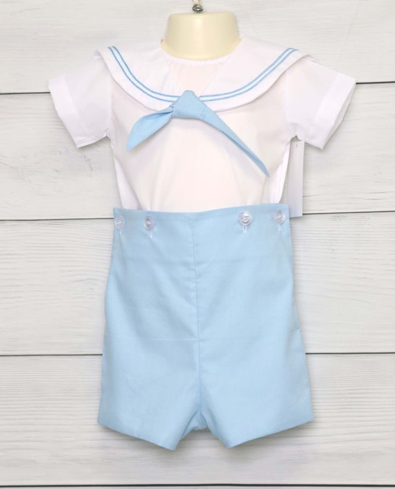 Baby Boy Sailor Outfit, Boys Nautical Outfit, Nautical Romper, Sailor Outfit for Baby Boy, Baby Sailor Outfit, Zuli Kids 293817 Il_570xn