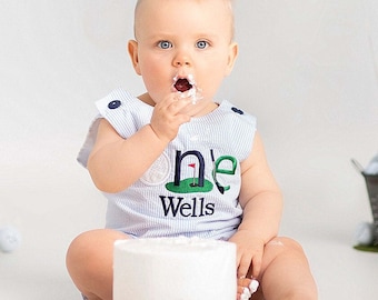 Baby Golf Outfit - Hole in One First Birthday - Golf First Birthday by Zuli Kids