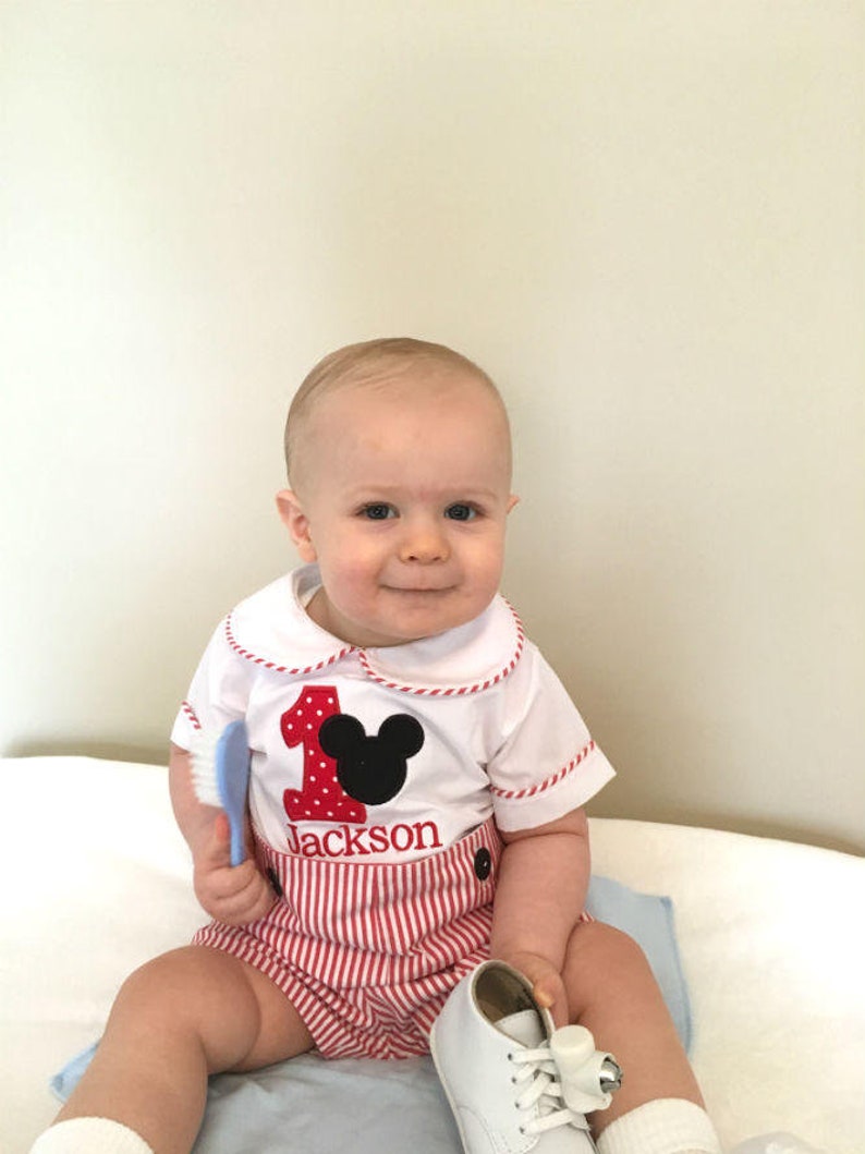 Mickey Mouse First Birthday Mickey First Birthday Shirt First Birthday Boy Mickey Mouse Outfit Boy Mickey Mouse Birthday Shirt 292618