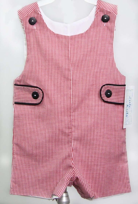 gingham romper baby boy