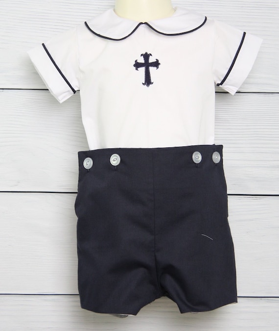 navy christening outfit