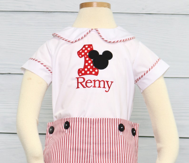 Mickey Mouse First Birthday Mickey First Birthday Shirt First Birthday Boy Mickey Mouse Outfit Boy Mickey Mouse Birthday Shirt 292618