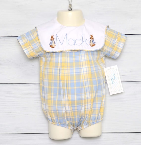 Baby Boy Easter Outfit, 1st Birthday Bunny Rabbit Party, Peter Pan Collar, Baby Easter Outfit 293767 Il_570xn