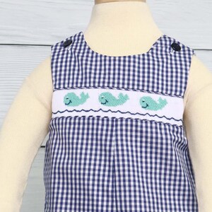 Making Waves Baby Boy Smocked Whale Romper