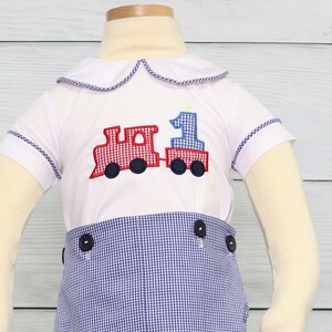 Baby Boy First Birthday Outfit Baby Boy Clothes, Baby Train Birthday, Train Bubble Outfit, 1st Birthday Boy Outfit, Train Romper, 293647 image 3