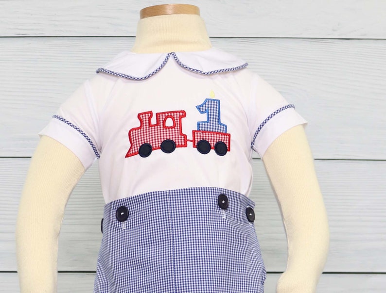 Baby Boy First Birthday Outfit Baby Boy Clothes, Baby Train Birthday, Train Bubble Outfit, 1st Birthday Boy Outfit, Train Romper, 293647 image 3