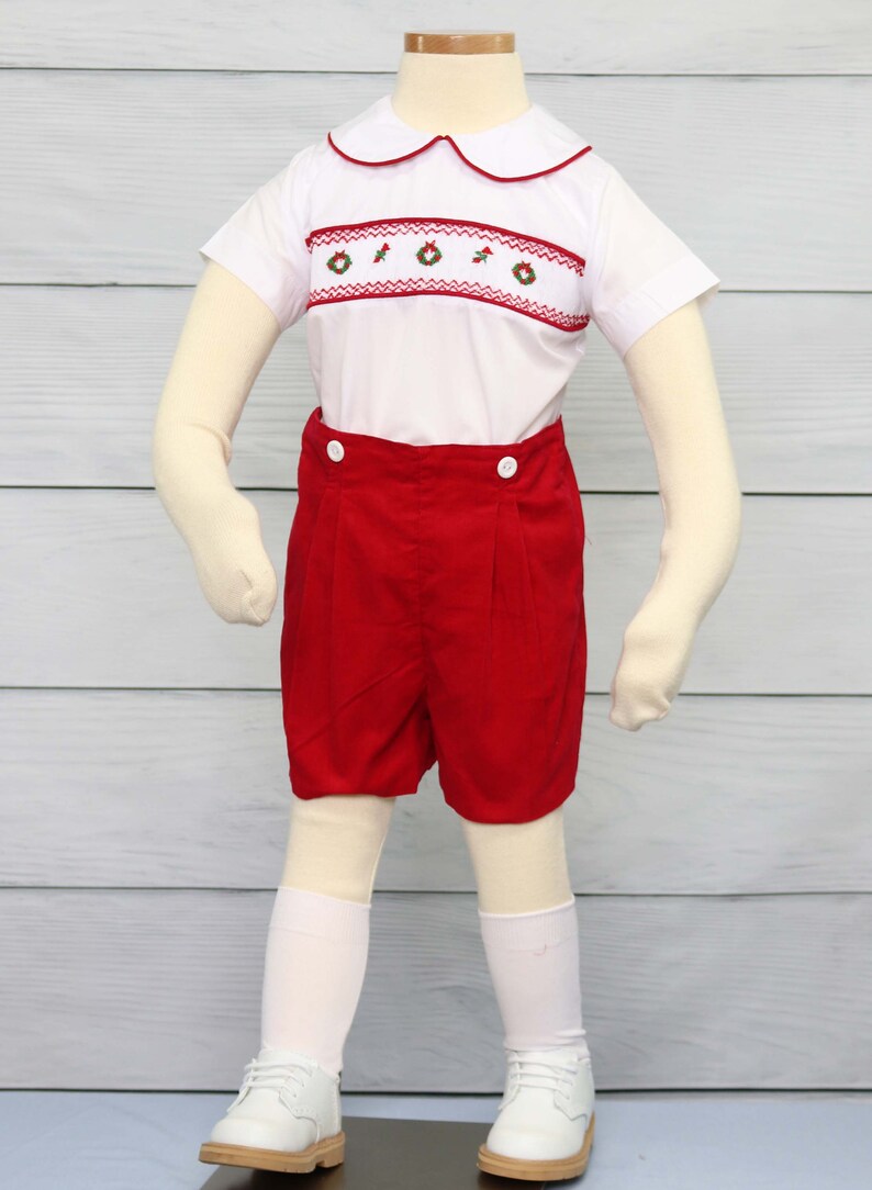 Smocked Christmas Outfit Christmas Outfit Baby Boy Baby Boy Etsy