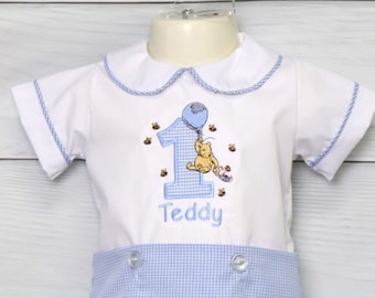 Conjunto para niño de primer cumpleaños, mono de cuadros azules, traje para fiesta de cumpleaños, Zuli Kids 295347