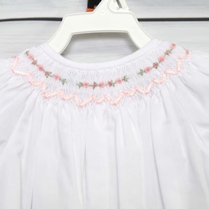Christening Gown Girl, Newborn Baptism Gown, Infant Baptism Gown, Baptism Gown, White Smocked Gown, Newborn Girl Gown,  412700 - CC278