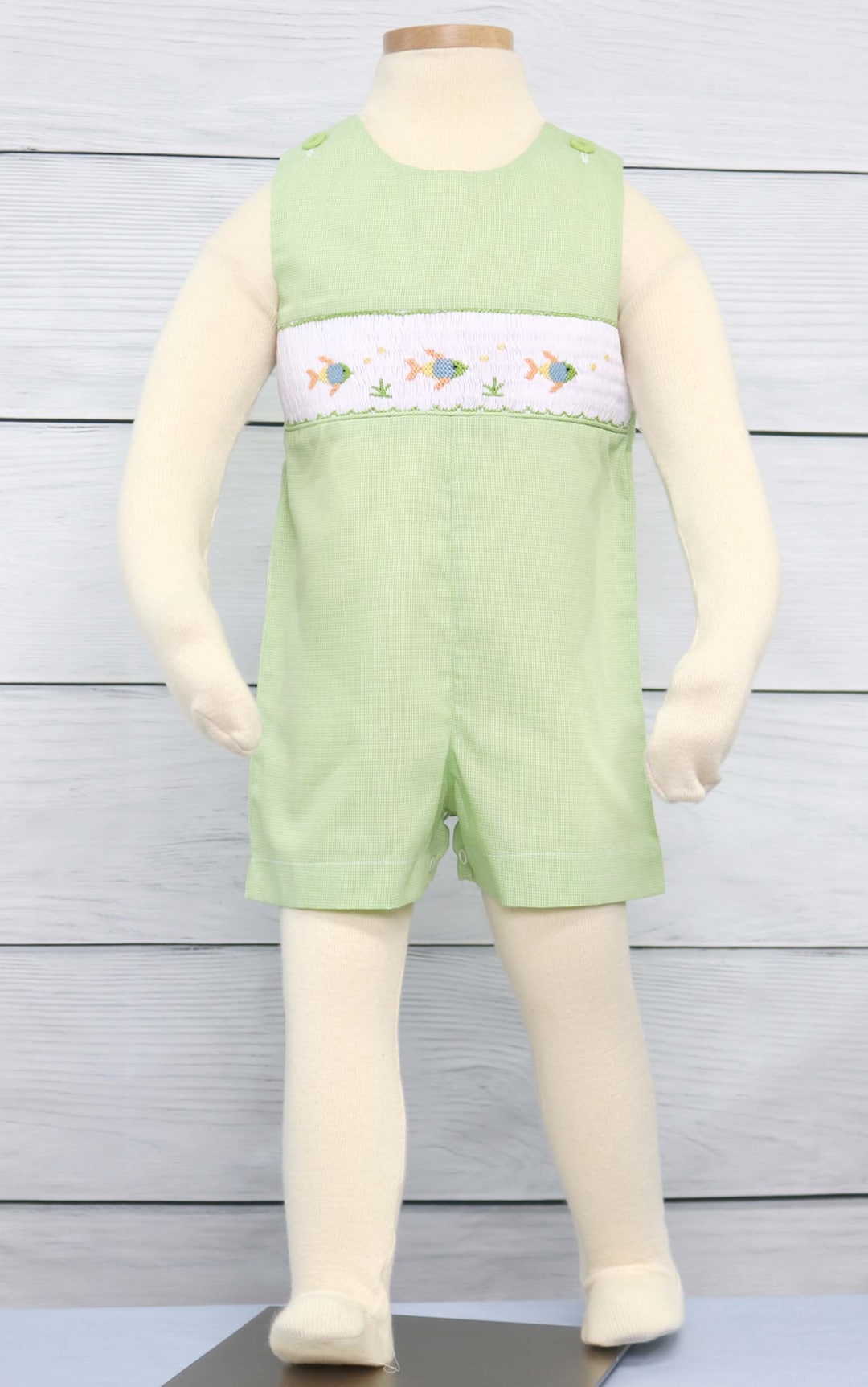 Baby Boy Smocked Clothing, Ofishally One Outfit, Boy Fish Outfit, Smocked Fish Romper, Smocked