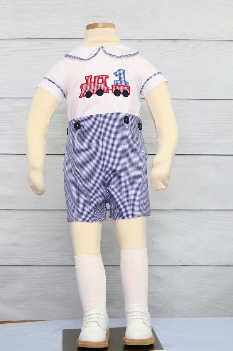 Baby Boy First Birthday Outfit Baby Boy Clothes, Baby Train Birthday, Train Bubble Outfit, 1st Birthday Boy Outfit, Train Romper, 293647 image 1