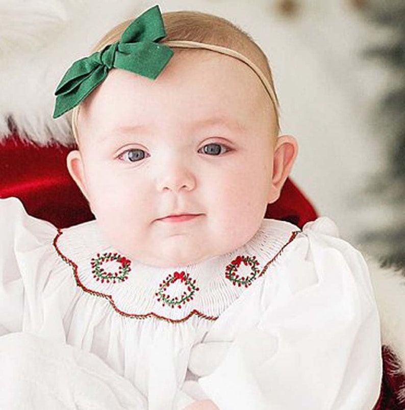 baby girl smocked christmas dress