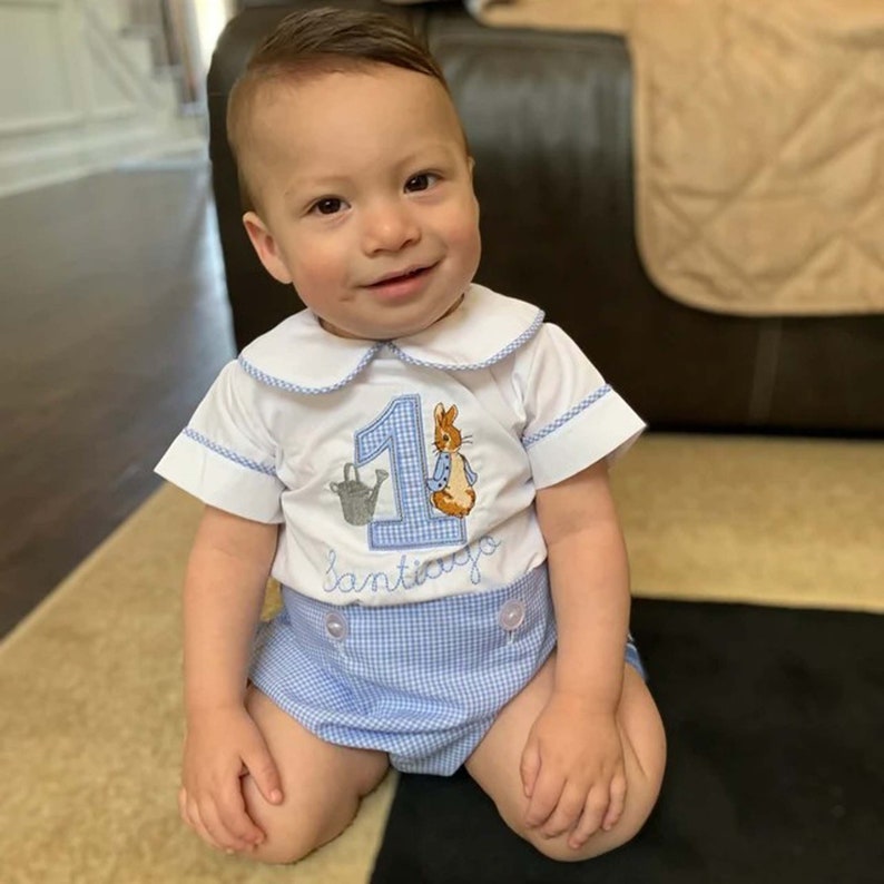 Some Bunny is One 1st Birthday Boy Outfit Baby Bunny Outfit Etsy