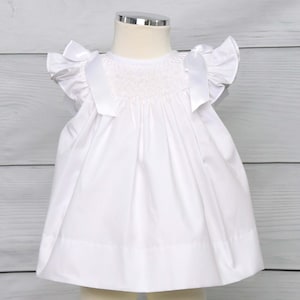 Baby Flower Girl Dress, Christening Dress, Baby Girl Baptism Dress, Smocked White Easter Dress, Zuli Kids  412499 -BB069 -I095