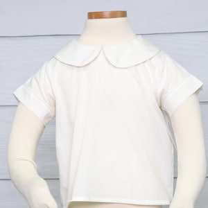Peter Pan Collar Shirt, Peter Pan Collar Shirt Boys, Baby boy dress shirt,  Boys Peter Pan Collar Shirt, Beige, Ivory, Zuli Kids 295230
