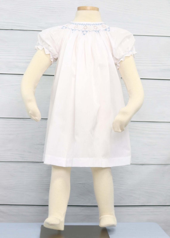 Smocked Baby girl Clothes, Smocked Dress, White Beach Dress, Baby Girl Beach Smocked Dresses Baby Girl, Zuli Kids 412081-A078 Il_570xn