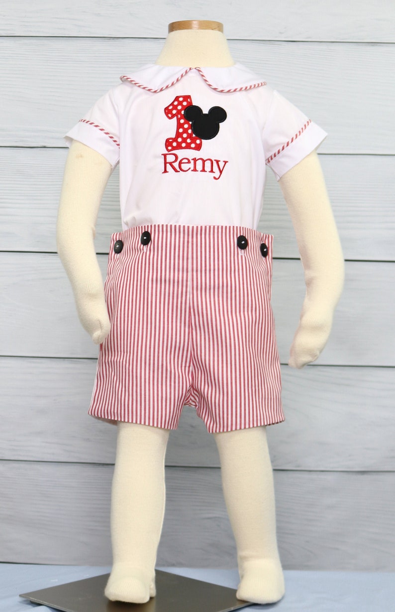 Mickey Mouse First Birthday Mickey First Birthday Shirt First Birthday Boy Mickey Mouse Outfit Boy Mickey Mouse Birthday Shirt 292618