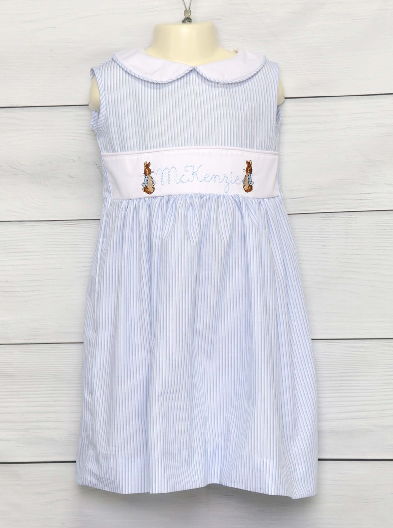 Bunny Rabbit Dress, Easter Dresses for Girls, Toddler Girl Easter Dress, Easter Dresses, Peter Pan Collar, Zuli Kids 295193 image 1