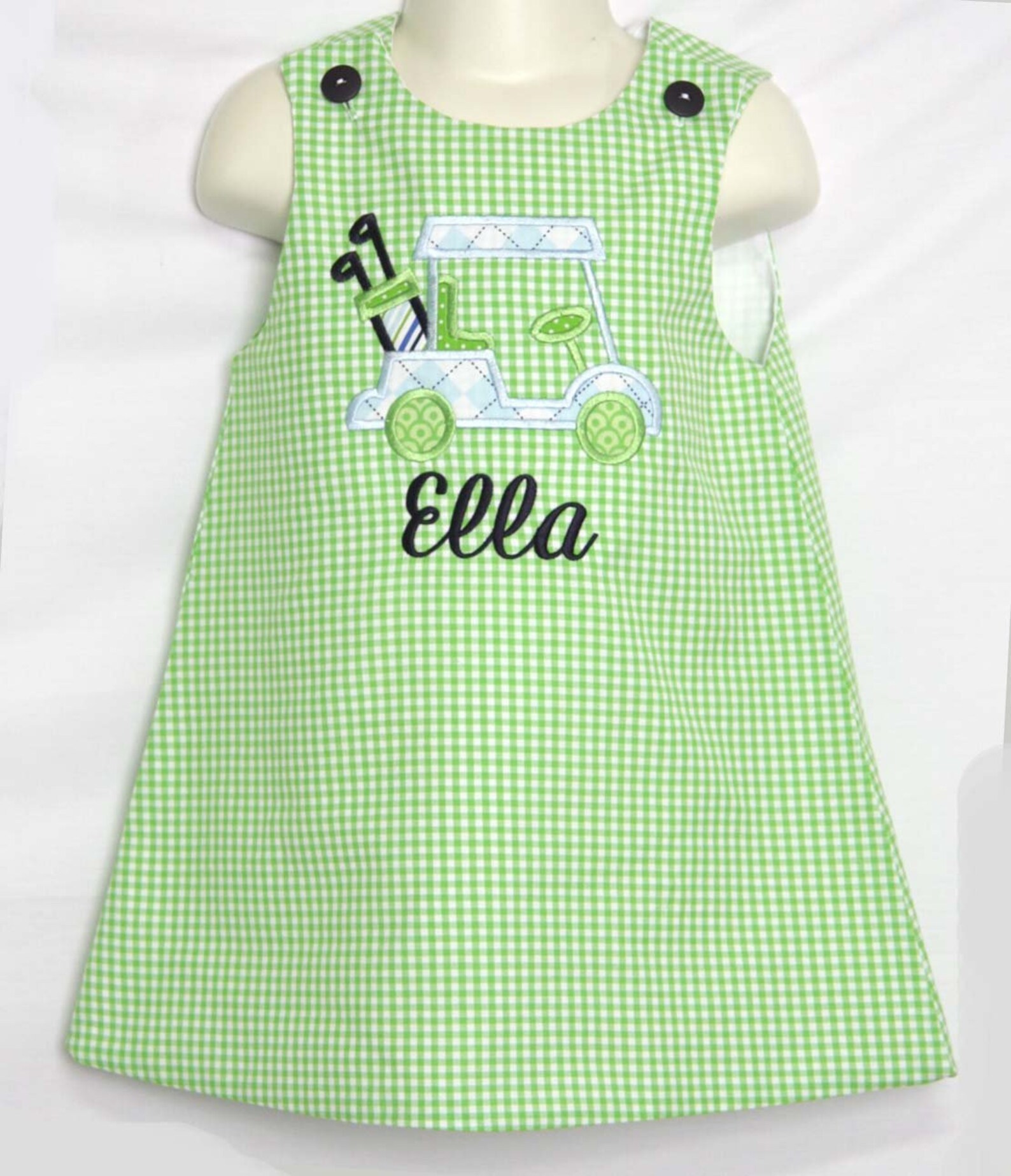 Baby Girl Golf Outfit is a Green Jumper Dress for a 1st Etsy