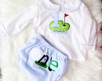 Boys First Birthday Outfit, Hole in One First Birthday, Baby Golf Outfit, Hole in One Birthday, Baby Golf, Golf First Birthday,  295129