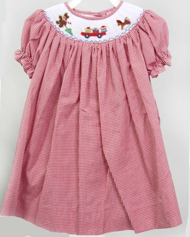 Toddler Girl Christmas Dress Smocked Christmas Dress Etsy