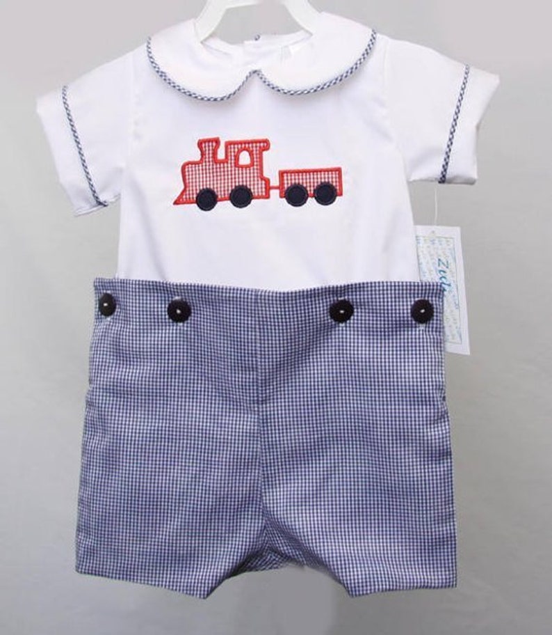 Baby Boy First Birthday Outfit Baby Boy Clothes, Baby Train Birthday, Train Bubble Outfit, 1st Birthday Boy Outfit, Train Romper, 293647 image 4