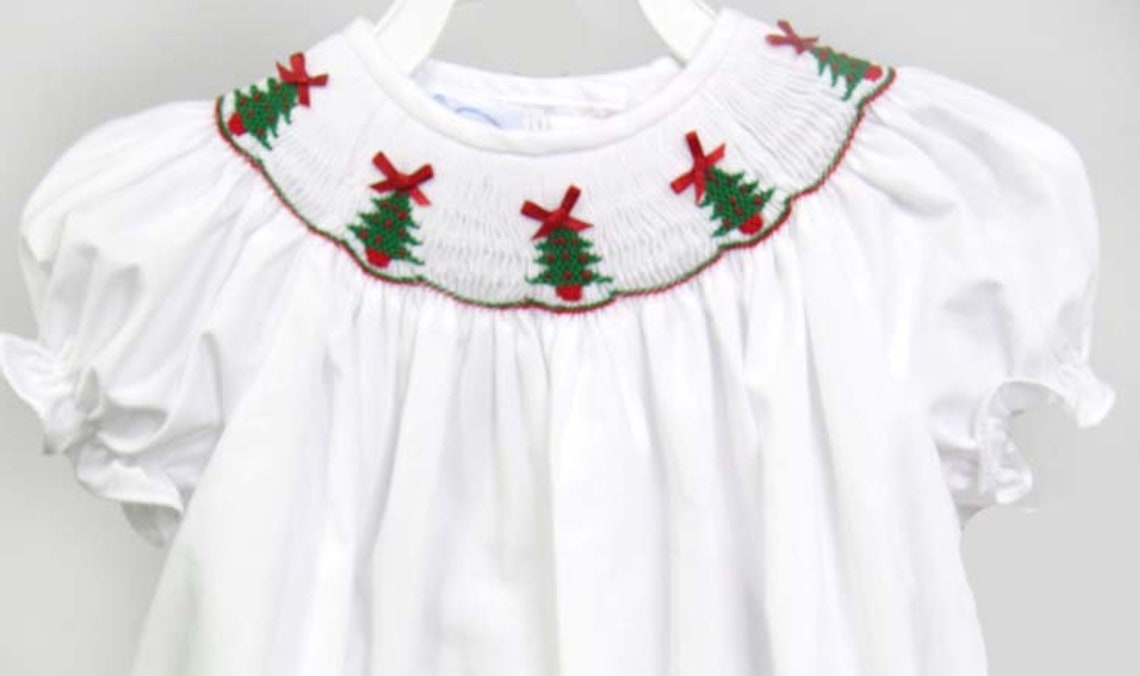 Smocked Christmas Dresses Baby Girl Smocked Christmas Dress Etsy