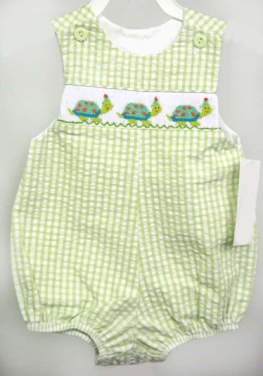 Turtle Romper Baby Boy Smocked Bubble Boy Smocked Bubble Etsy