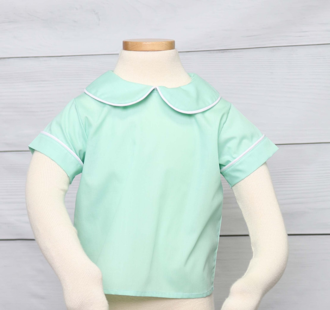 Proper Peony Pima Boys Short Sleeve Shirt - Peter Pan Collar - White main image 0