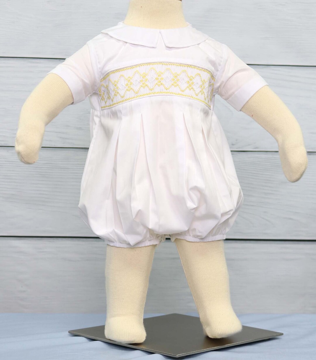 Baby Boy Smocked Romper, Boys Smocked Bubbles, Smocked Outfits, Boys