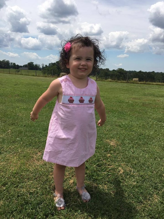 Cupcake Smocked Dress Smocked Birthday Dress Smocked Cupcake