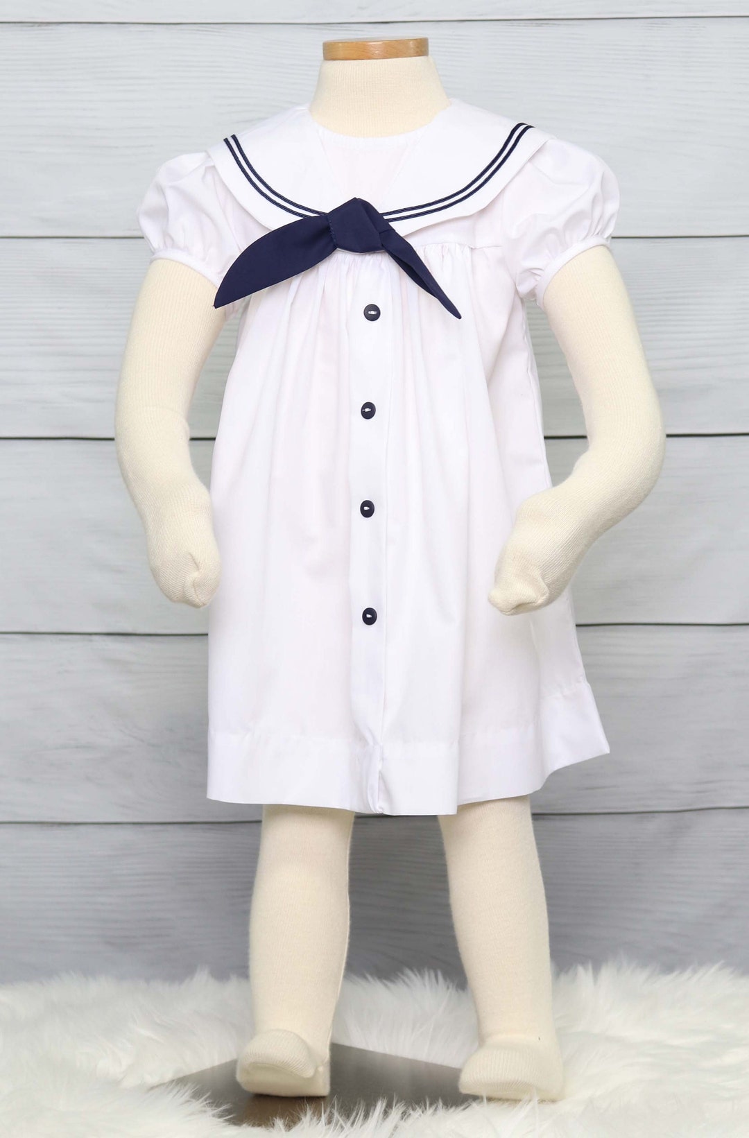Toddler Nautical Dress, Little Girls Sailor Dress, Sailor Dress