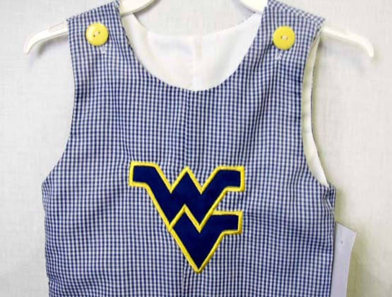 WVU Mountaineers Football onesie for a sports baby shower 292324A West Virginia Mountaineers outfit for a football party