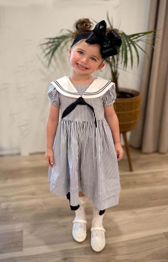 blue and white striped sailor dress Sail to Sable Hydrangea & White Stripe Short Sleeve Tunic Dress WHITE/HYDRANGEA / XXXL / SU25T001S main image 1