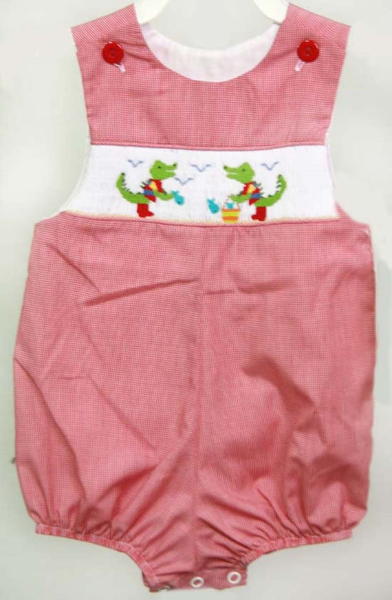 Alligator Birthday Smocked Baby Boy Clothes Baby Boy Smocked Clothes Smocked Boy Bubble