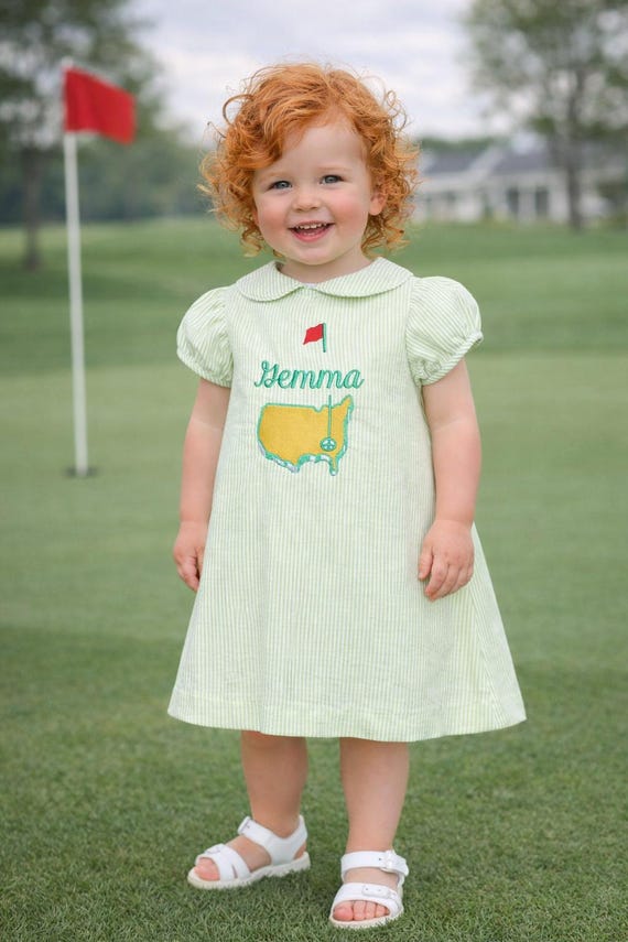Baby Girl Golf Outfit - Green Seersucker Baby Golf Dress for Golf Tournament by Zuli Kids - Etsy Australia Baby Girl Golf Outfit - Green Seersucker Baby Golf Dress for Golf Tournament by Zuli Kids - Etsy Australia