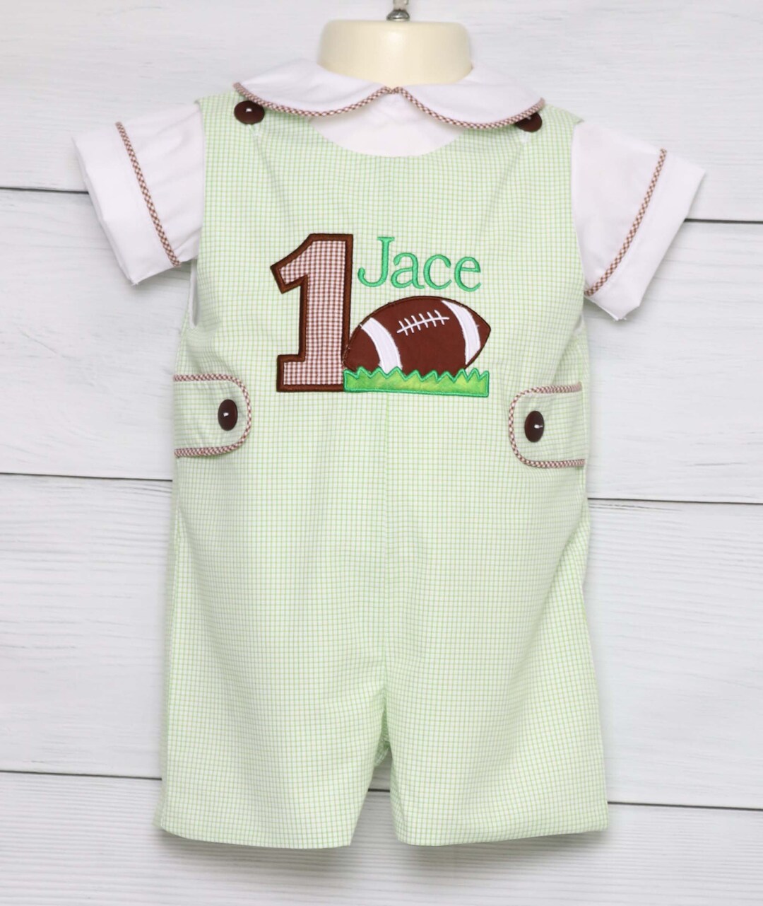 Baby Boy Football Outfit, Football Jon Jon, Football Shortall, Baby Boy
