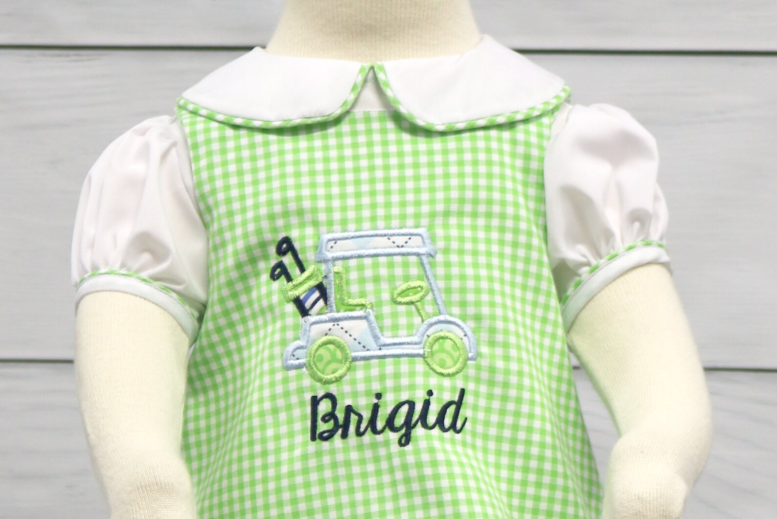 Baby Girl Golf Outfit is a Green Jumper Dress for a 1st Etsy