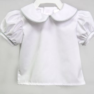 Baby girl Blouses, Toddler Blouse, Baby Girl Clothes, Blouses for Toddlers, Baby White Shirts, White Blouse, Toddler Peterpan Shirt,  293266