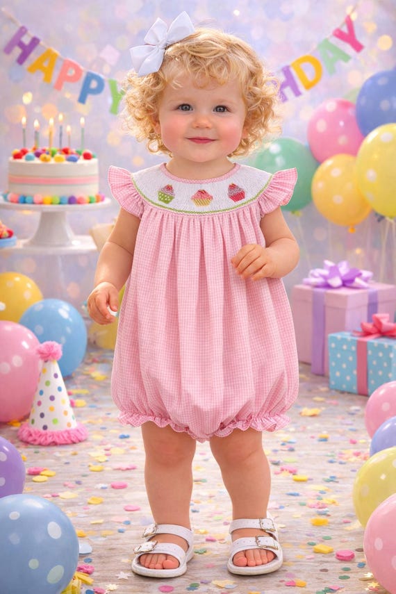 blue dress for baby girl Smocked Birthday Girl Dress I Ruth and Ralph 4T / Dress main image 1