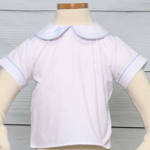 White Baby Shirt, Peter Pan Collar Shirt, Peter Pan Collar Shirt Boys, Boys Peter Pan Collar Shirt, Peter Pan Collar, Zuli Kids 294493