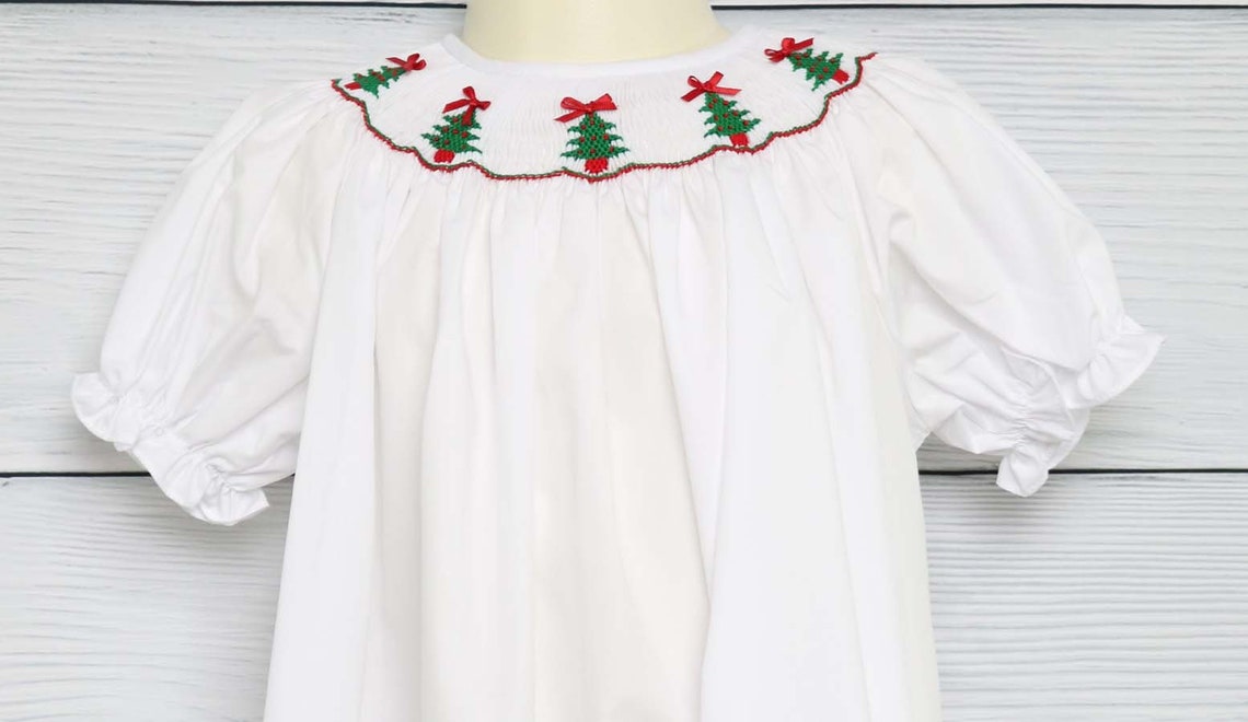 Smocked Christmas Dresses Baby Girl Smocked Christmas Dress Etsy