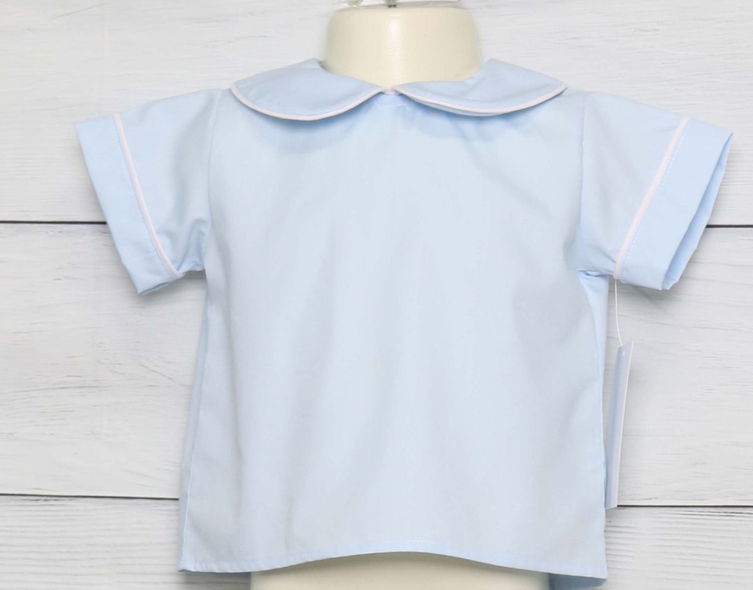 Proper Peony Pima Boys Short Sleeve Shirt - Peter Pan Collar - White main image 1