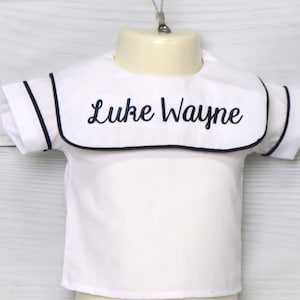Baby Boy Dress Shirt, Toddler Boy shirt with bib style collar, Sibling Shirts or Infant Boy Shirt 294085