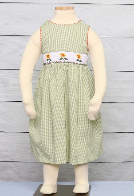 Boho Flower Girl Dress, Sunflower Dress, Girls Summer Dress, Smocked Dresses, Little Girl Dresses 412441-AA081 Il_570xn
